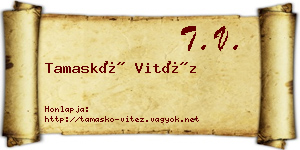Tamaskó Vitéz névjegykártya